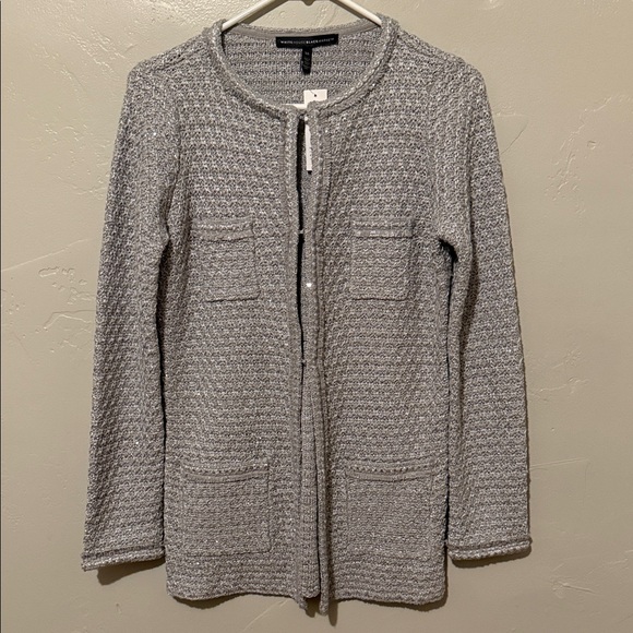 White House Black Market Sweaters - White House Black Market Textured Gray Cardigan XSmall